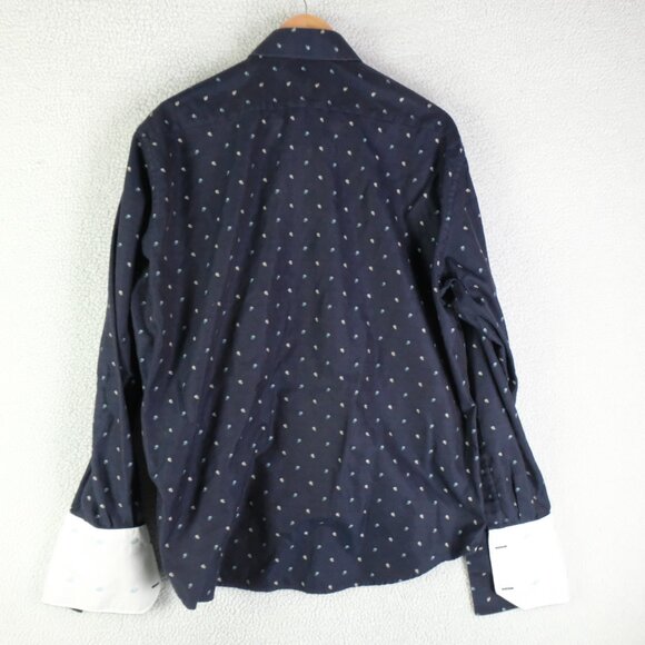 Robert Graham Shirt Mens Extra Large Blue Paisley French Cuff Button Up - Picture 4 of 9